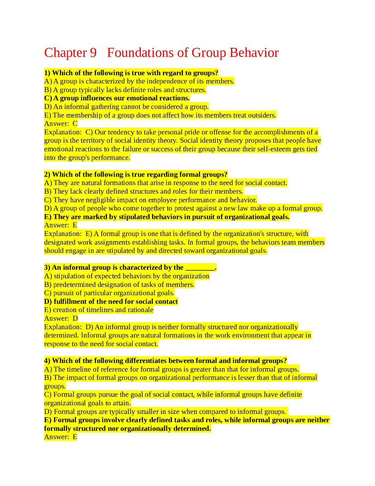 Preview image of Chapter 9 Foundations of Group Behavior document